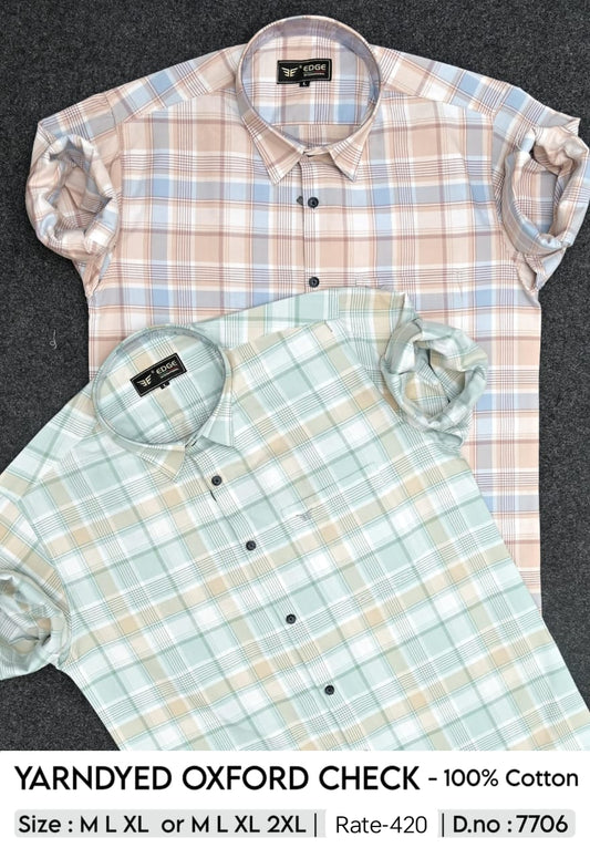 "EDGE" Branded Classic Plaid Full Sleeve Shirt