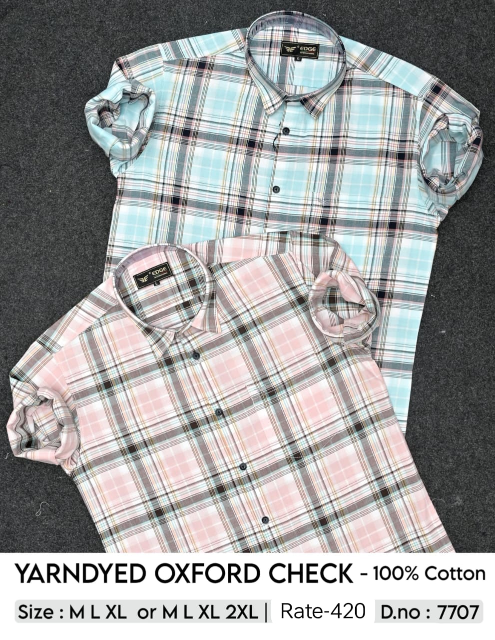"EDGE" Branded Classic Plaid Full Sleeve Shirt