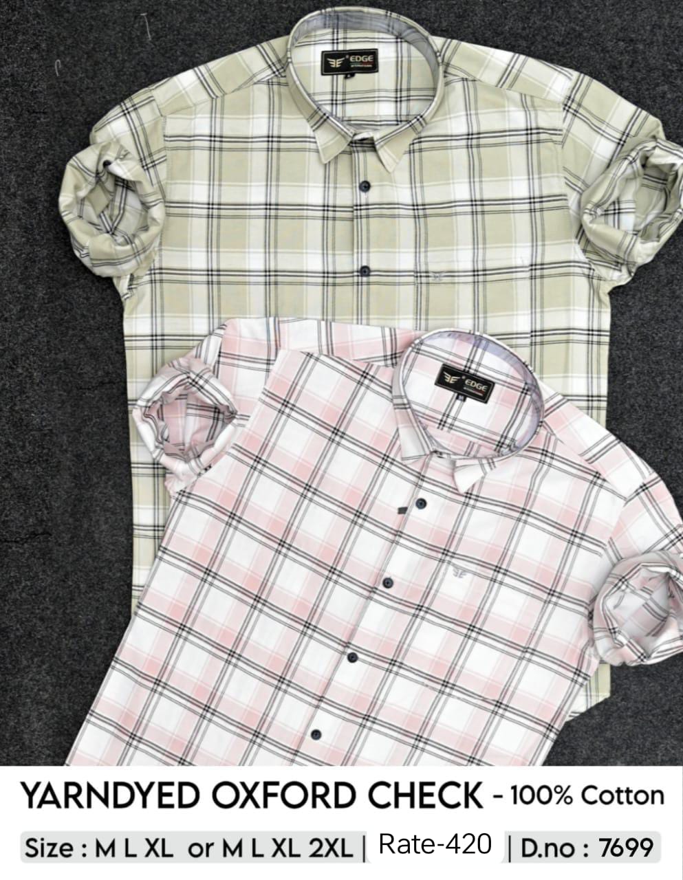 "EDGE" Branded Classic Plaid Full Sleeve Shirt