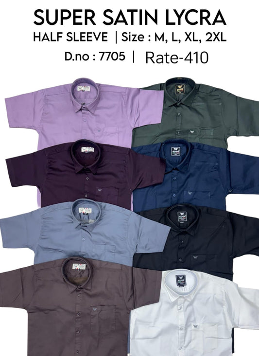 Men's Super Satin Lycra Half Sleeve Shirt
