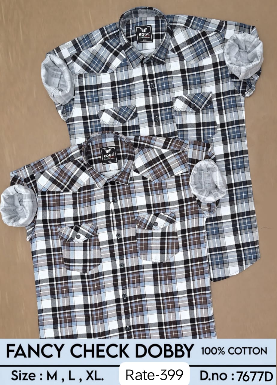 Men's Full Sleeve Fancy Check Dobby Shirts
