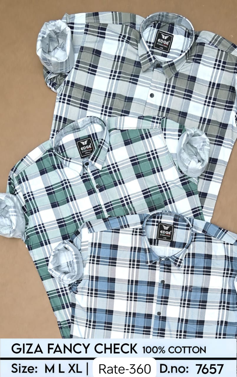 GIZA FANCY CHECK 100% COTTON SHIRT