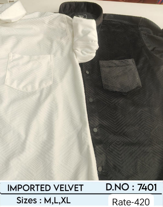 Men's Imported Velvet Textured Shirts