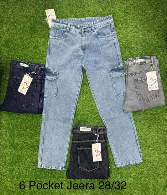 MOM Fit Pack Pocket Jeans Wide Leg