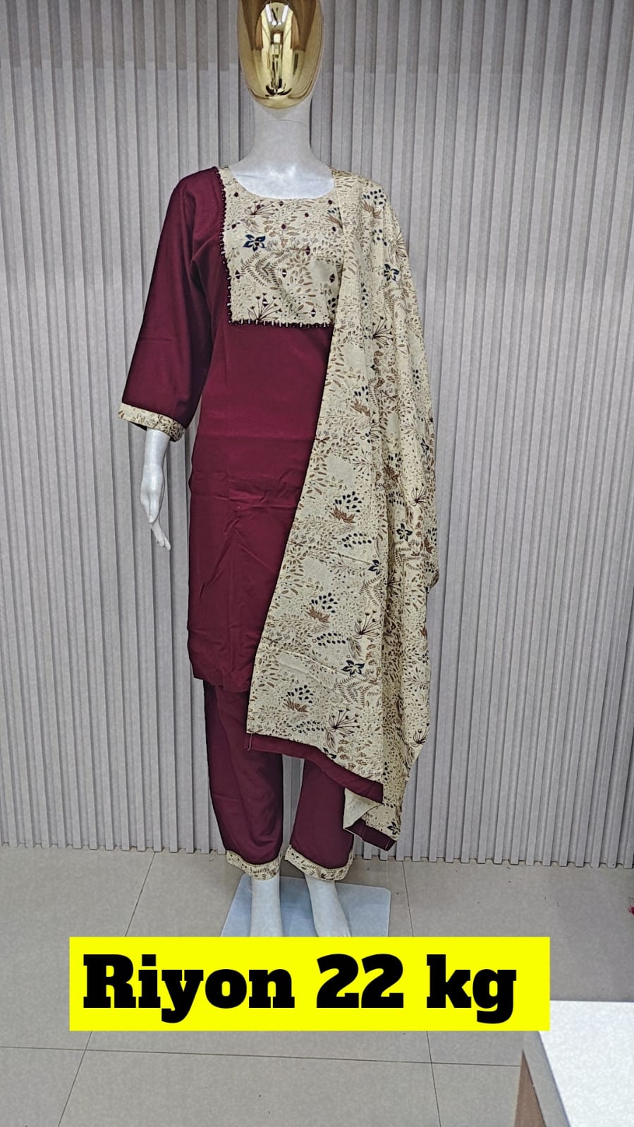 Premium 22kg Rayon kurti 3pc set