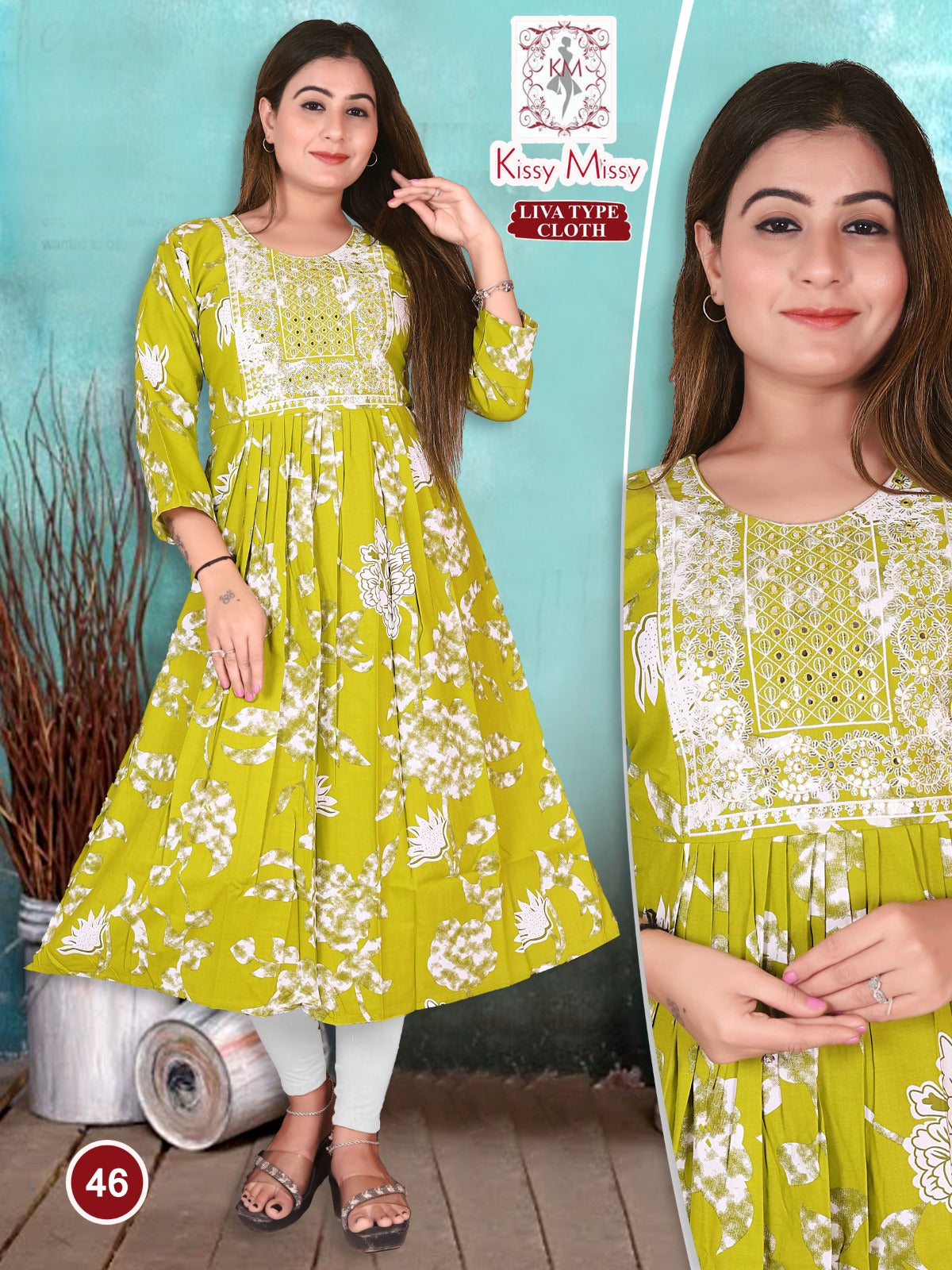 Knee-length anarkali kurti