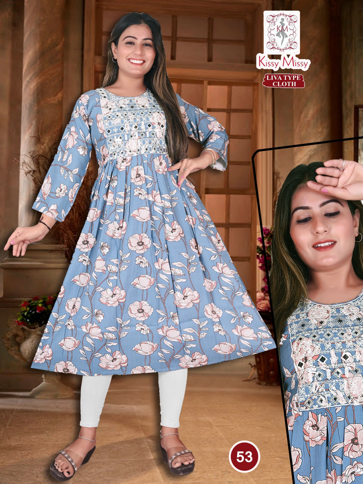 Knee-length anarkali kurti