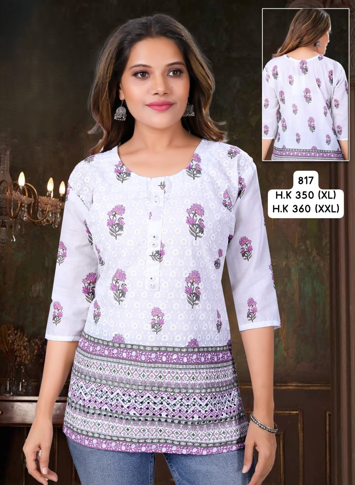 Cotton Chicken work Digital Print || 240