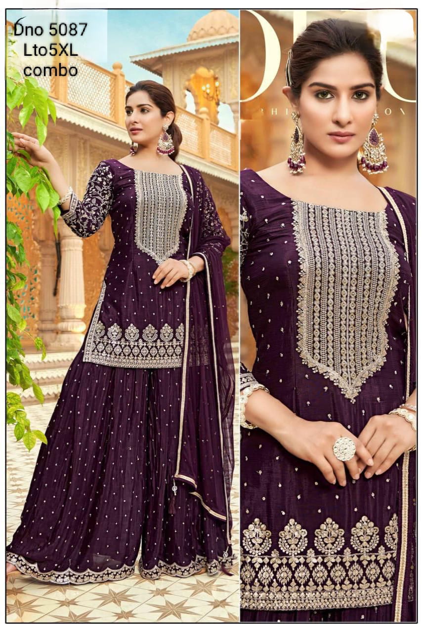 Vichitra Fabric Kurti Set