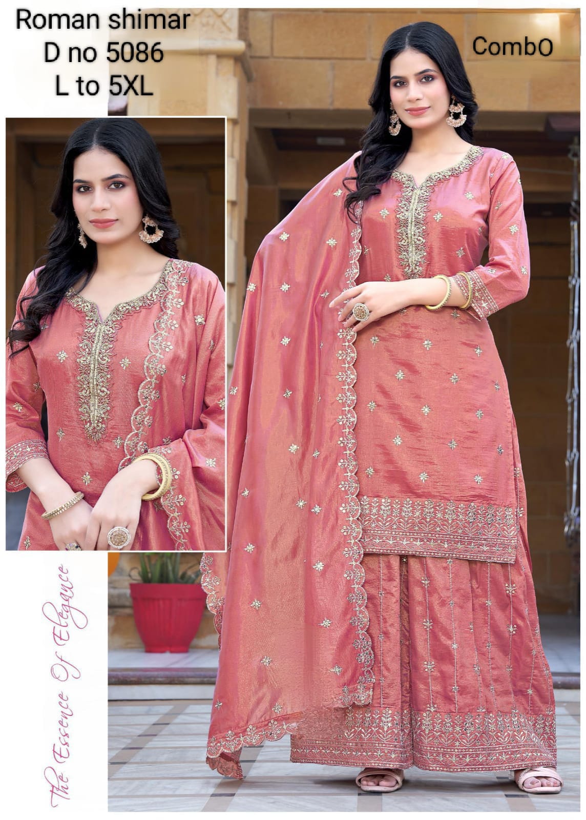 Roman Shimar Fabric ethinic hand made kurti