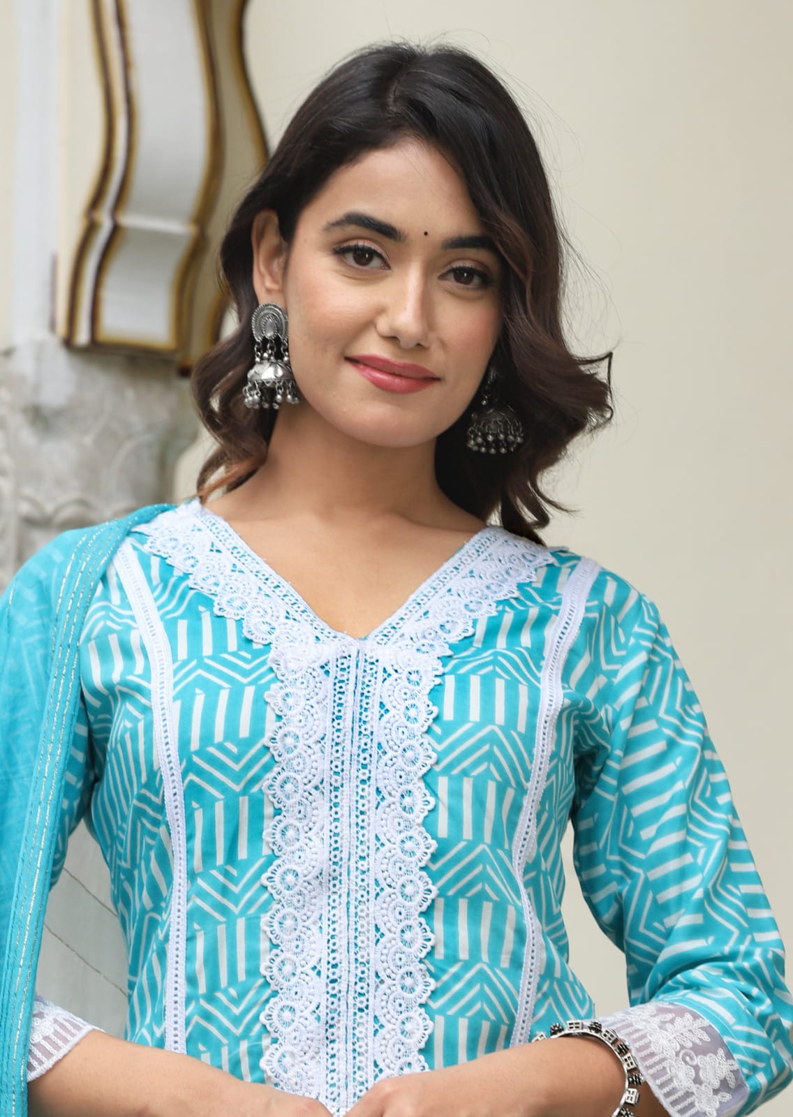 Beautiful Heavy Kurti Pant and Kota Doria Dupatta