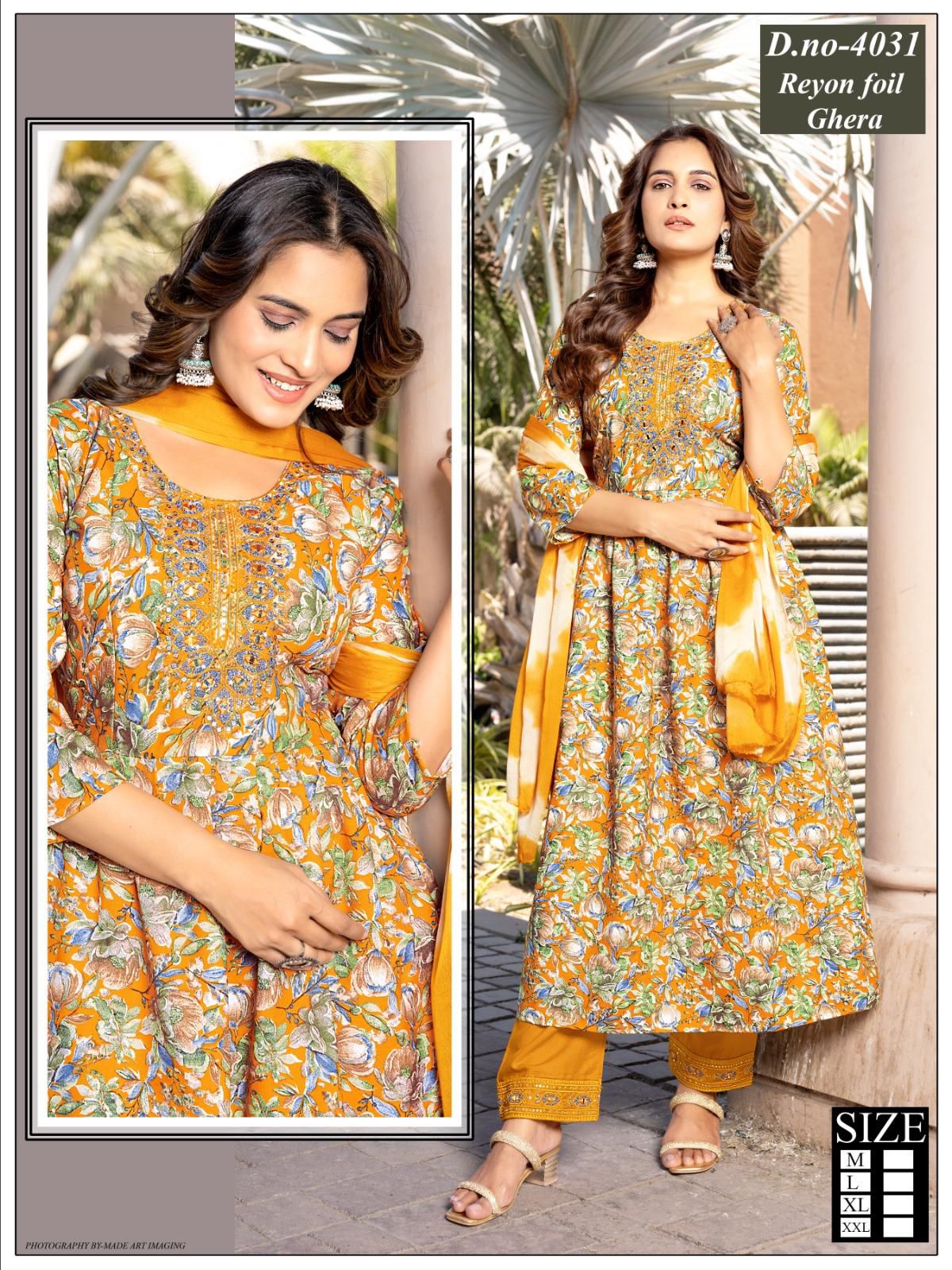 Rayon Kurti with Pants and duppata Set