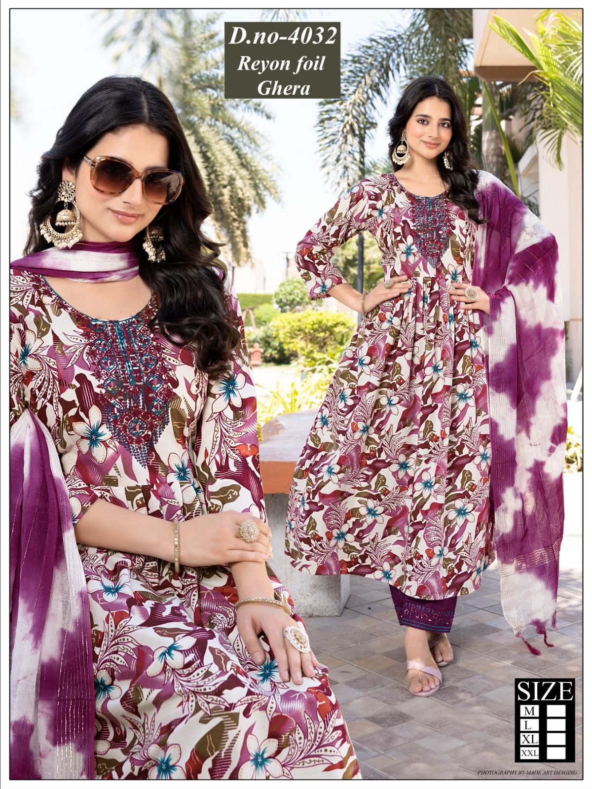 Rayon Kurti with Pants and duppata Set