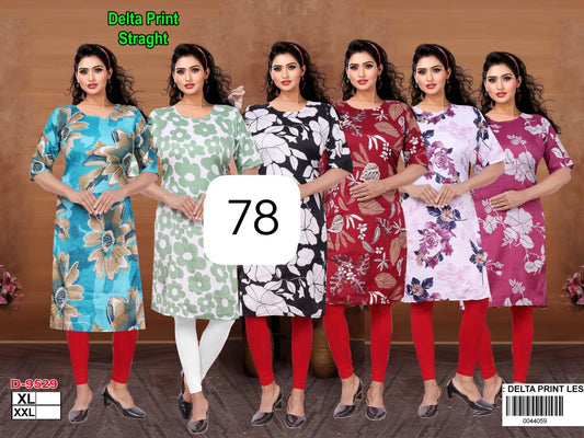 Girls' delta straight print kurti