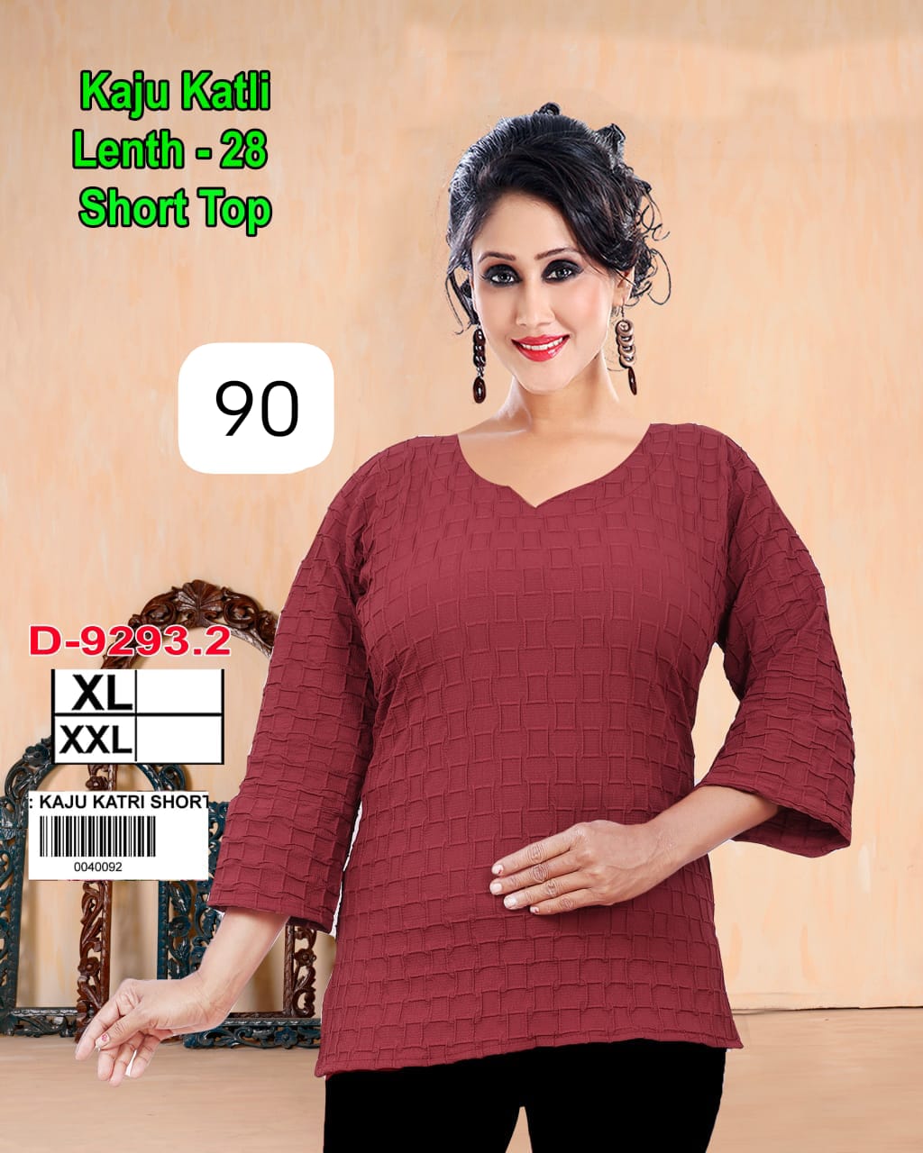 Girls' kaju katli short top kurti