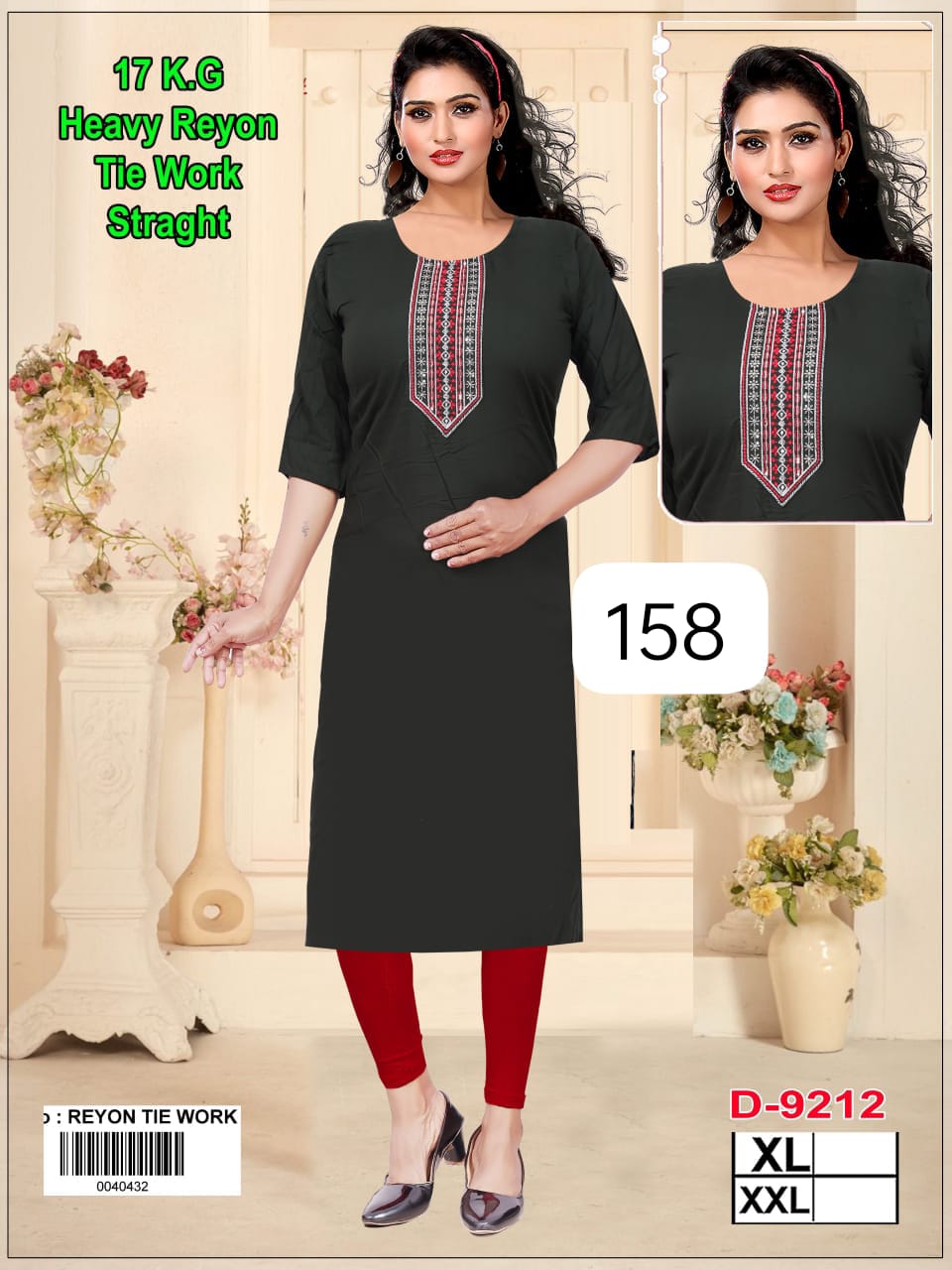 Girls' 17kg heavy reyon print kurti