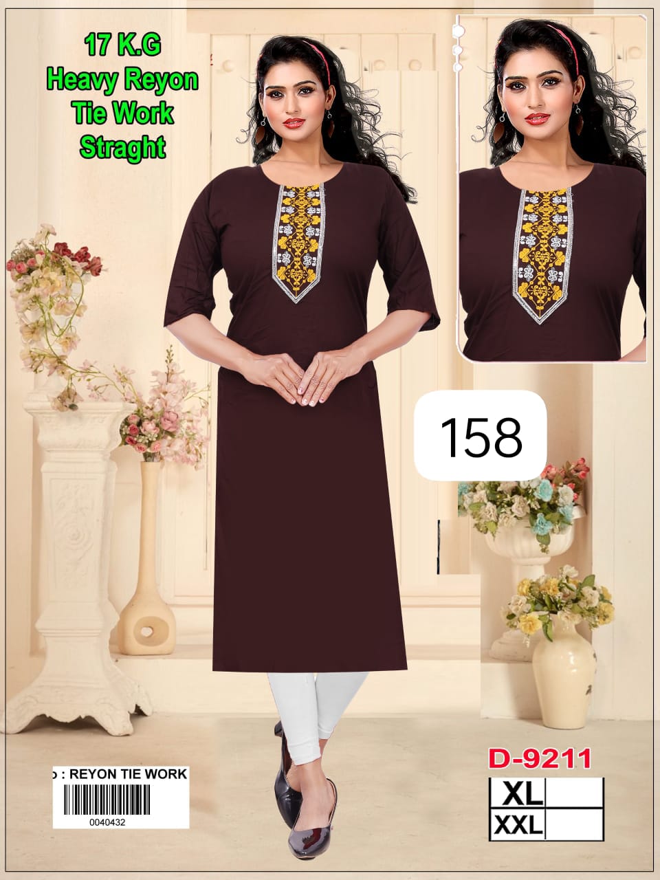 Girls' 17kg heavy reyon print kurti