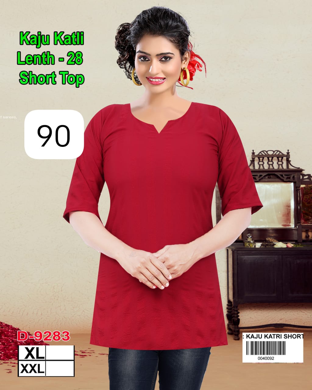 Girls' kaju katli short top kurti