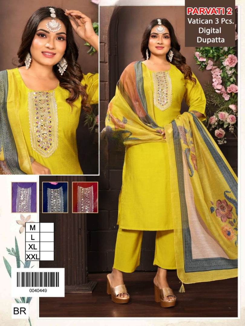 Heavy Reyon Foil  Kurti Set
