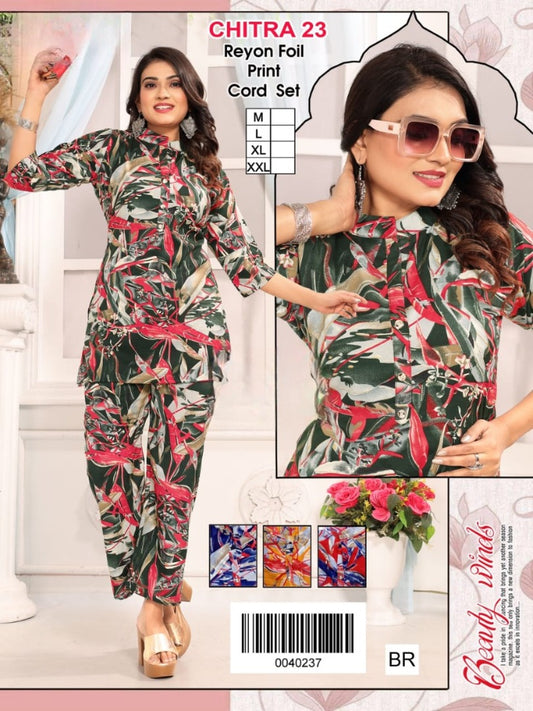 Rayon Foil Printed Co-ord Set