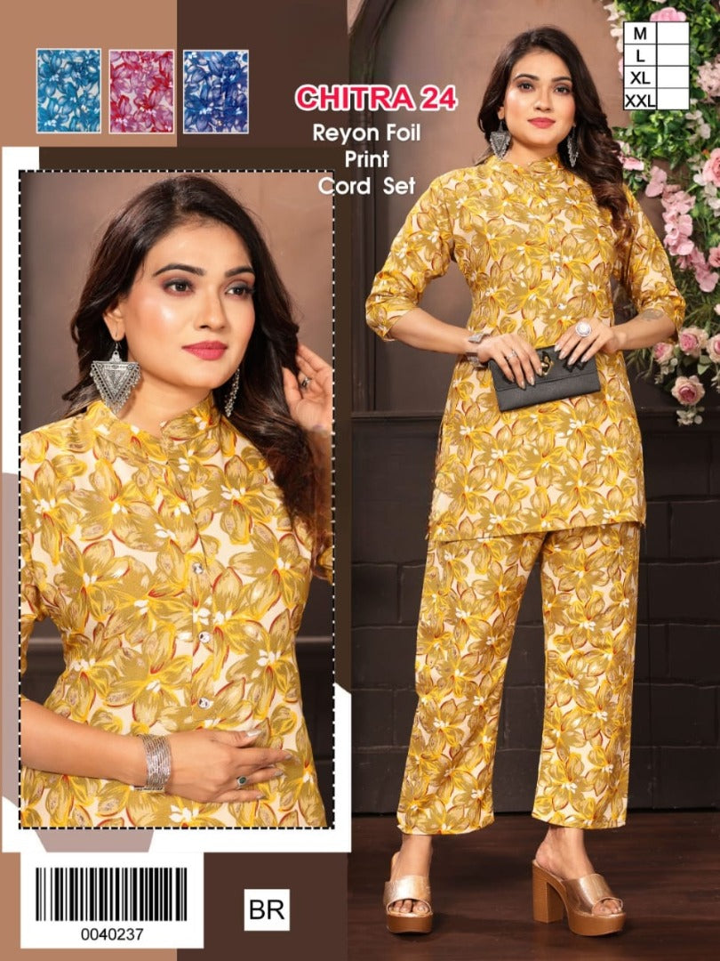Rayon Foil Printed Co-ord Set