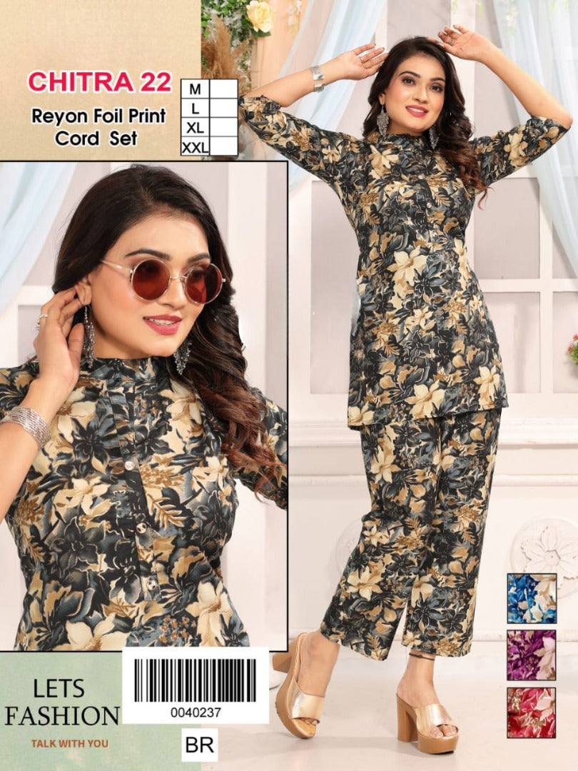 Rayon Foil Printed Co-ord Set