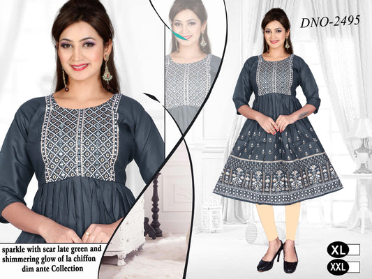 Girls'  reyon  Style insicint kurti