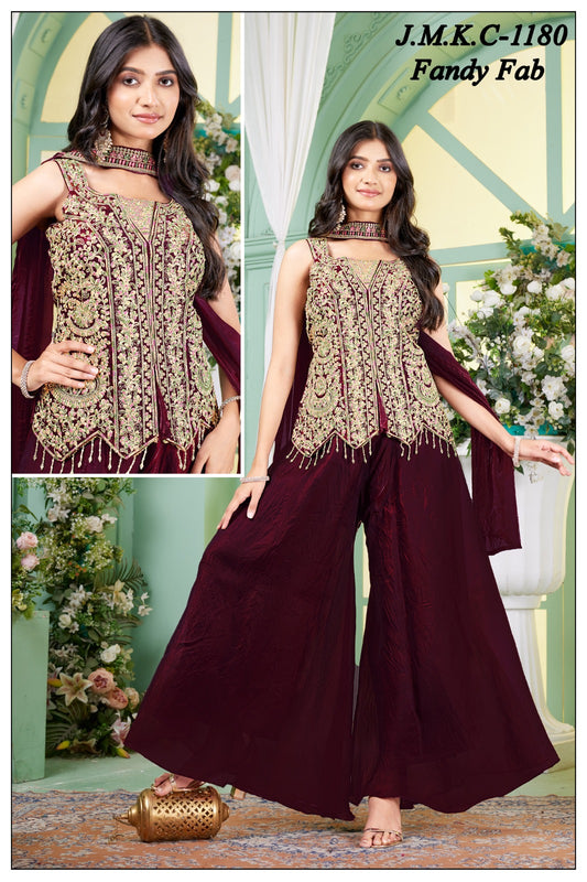 Fandey Fab Embroidered Sharara Suit Set