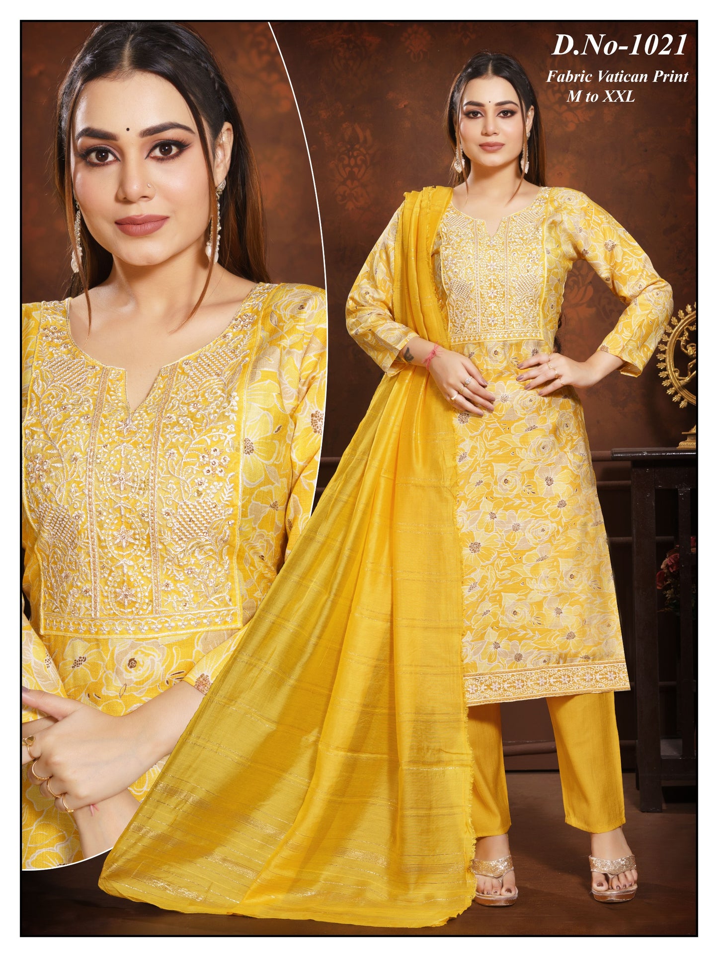 Vatican print with digital print dupatta