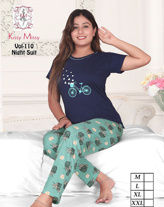 Quality Trendy Print Girls Night Suit Set