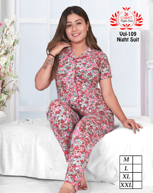 Front open Collar Night Suit - Softmoon