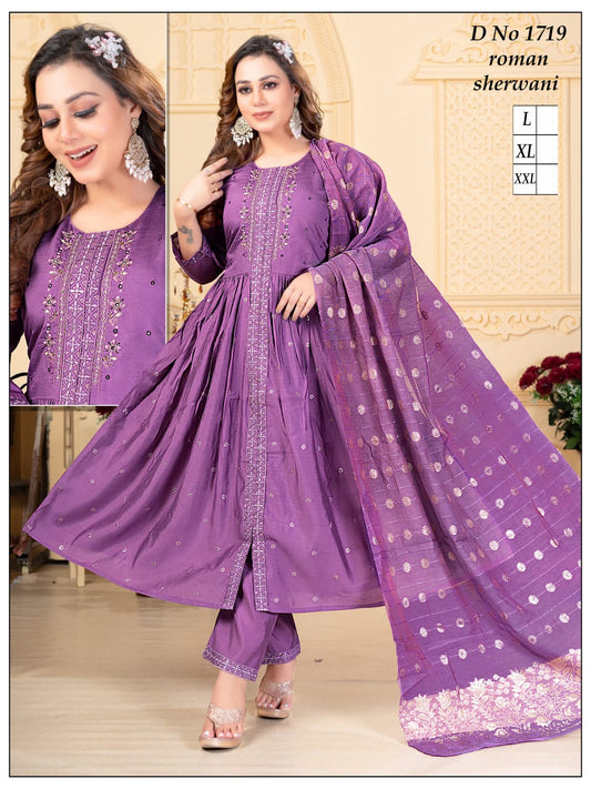Frock Handwork 3pc (Slit pattern)