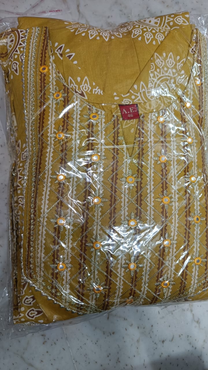 BIG SIZE - Frock Kurti Premium Cotton 3pc