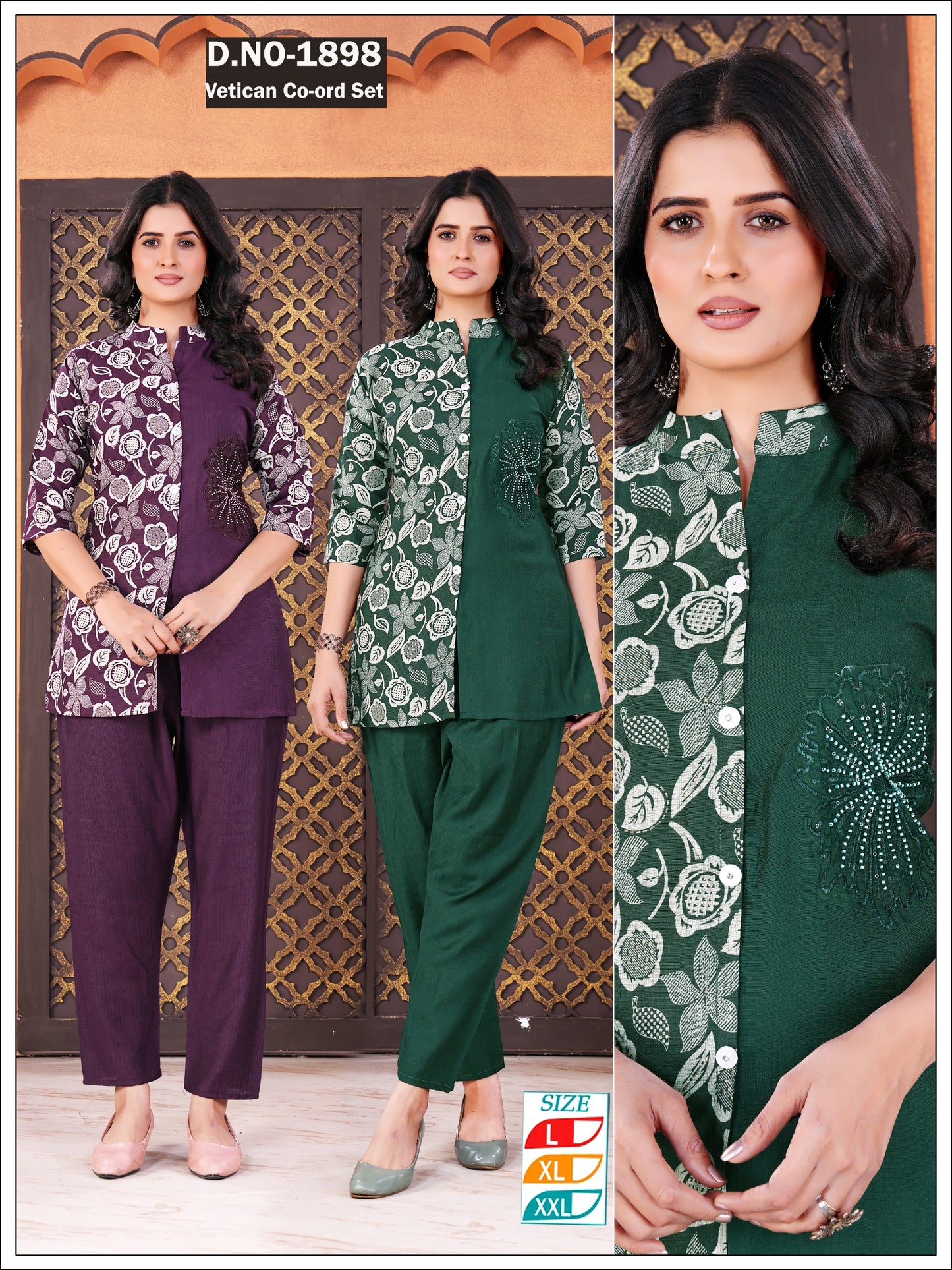 Half-half Vetican Co-ord set