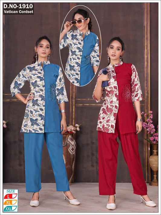 Half-half Vetican Co-ord set
