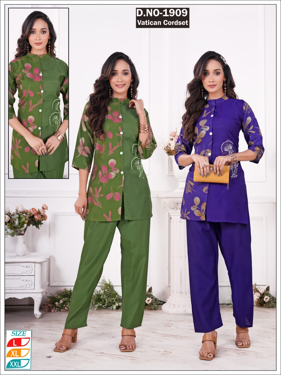 Half-half Vetican Co-ord set