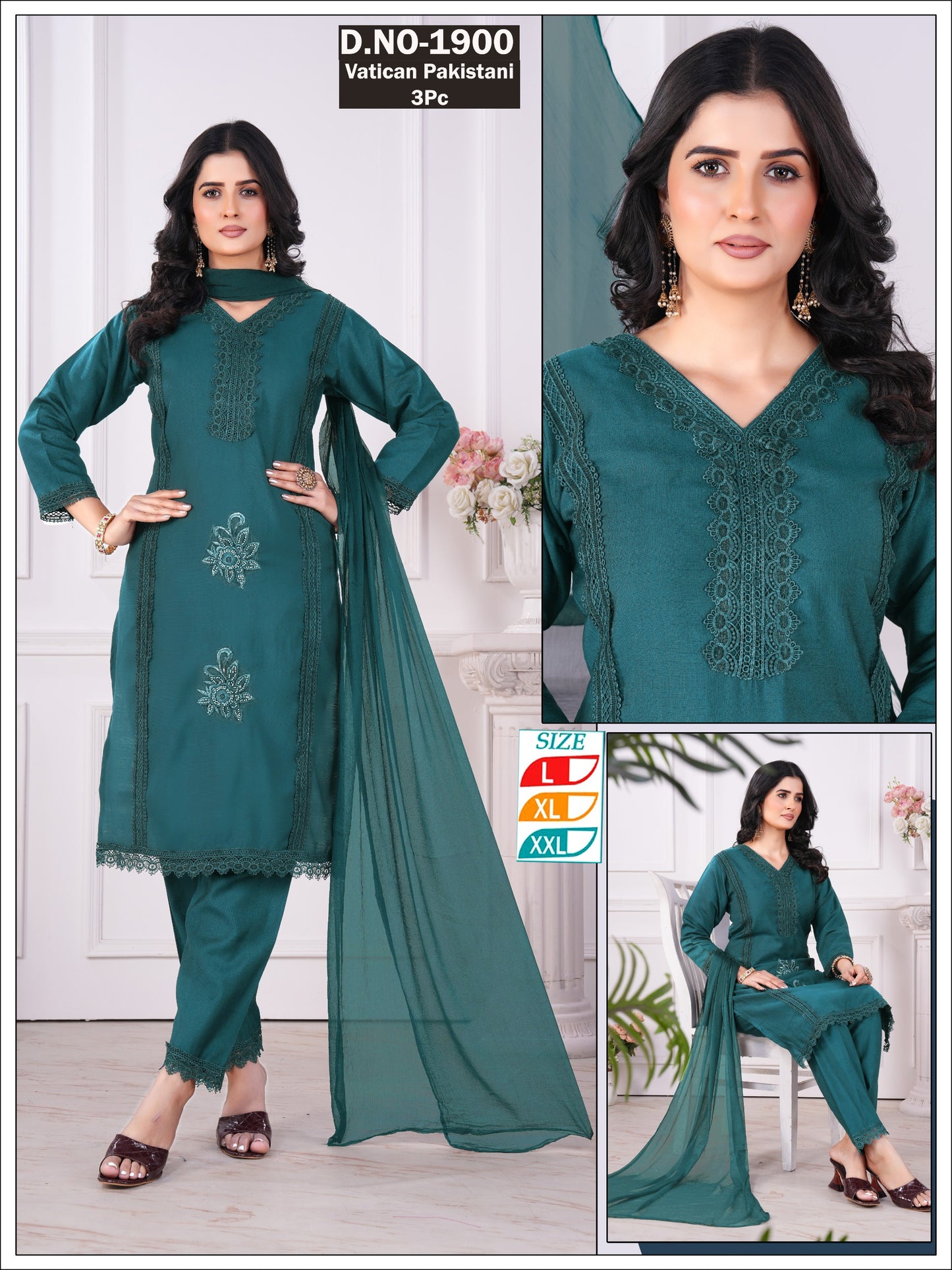 Vatican Pakistani pattern 3pc