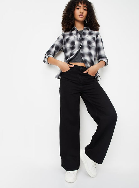 Wide leg girls jeans